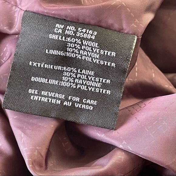 Cole Haan Burgundy Wool Blend Coat Sz 2 - Picture 8 of 11